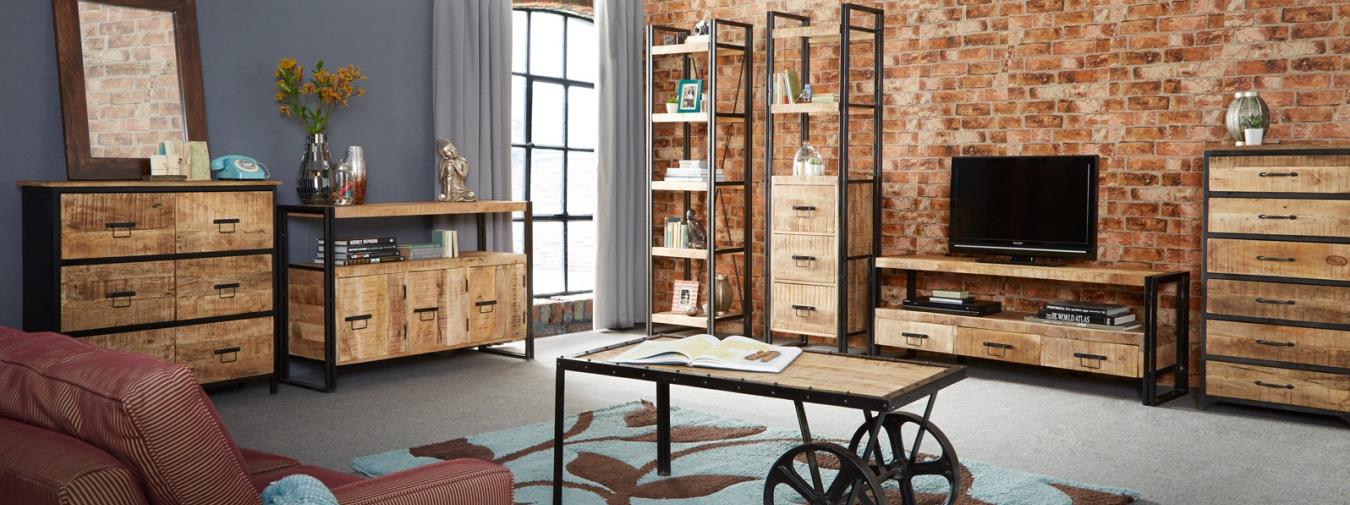 Cosmo Industrial Slim Bookcase